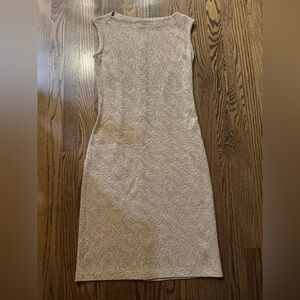 St. John Gold Shimmer Embellished Evening Dress, size 4